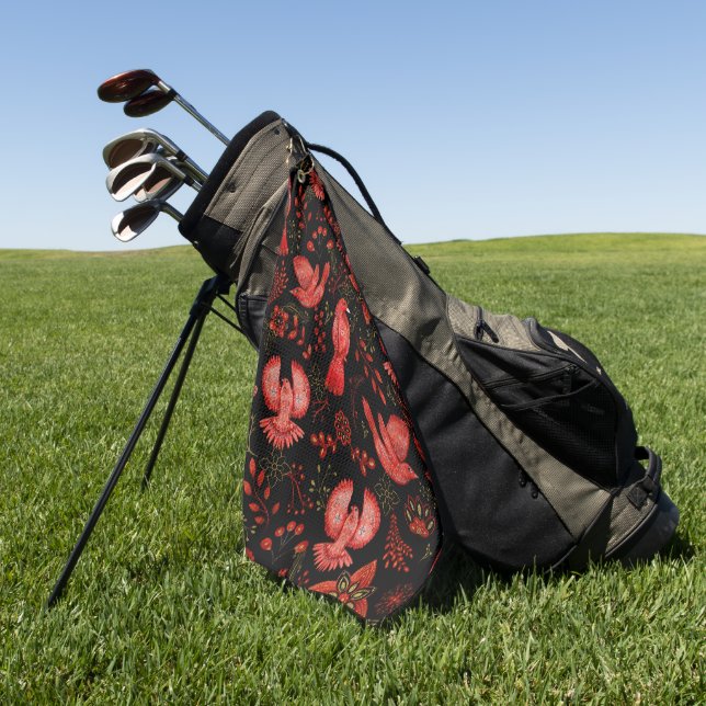  Vibrant floral and leafy pattern designs Golf Towel (Green)