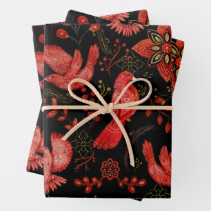  Vibrant floral and leafy pattern designs Wrapping Paper Sheet