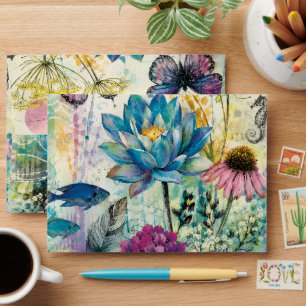 Vibrant Floral Aquatic Dream Envelope