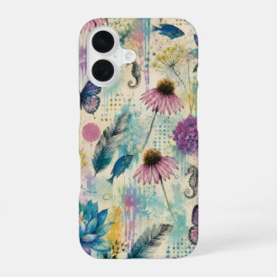 Vibrant Floral Aquatic Dream iPhone 16 Case