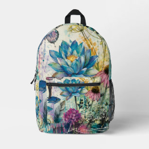 Vibrant Floral Aquatic Dream Printed Backpack