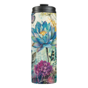 Vibrant Floral Aquatic Dream Thermal Tumbler