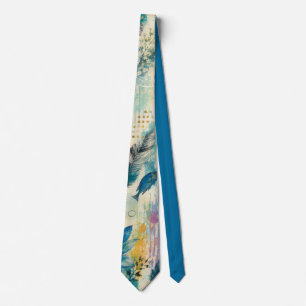Vibrant Floral Aquatic Dream Tie