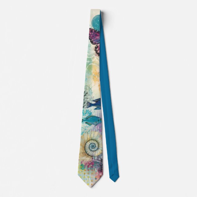 Vibrant Floral Aquatic Dream Tie (Front)