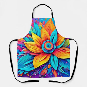 Vibrant Floral Artwork Apron