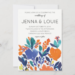 Vibrant Floral Bloom Wedding Invitation