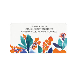 Vibrant Floral Blossom Address Label