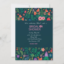 Vibrant Floral Bridal Shower Invitation Card