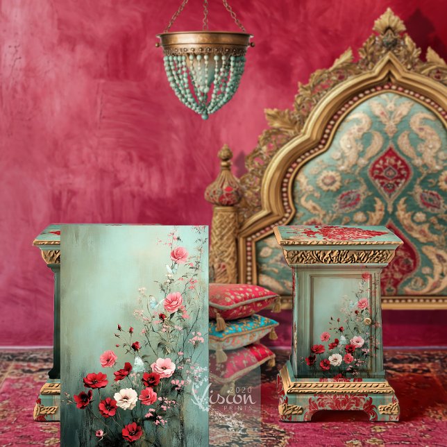 Vibrant Floral Carnations and butterflies Field Tissue Paper (Vibrant Floral, Carnations and Butterflies Field, Decoupage Tissue Paper.)