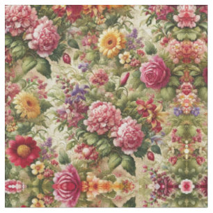 Vibrant Floral Cotton Fabric – A Yard of Elegance