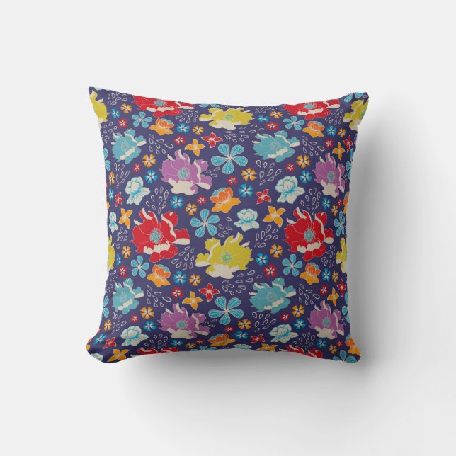 Vibrant Floral Cushion (Front)