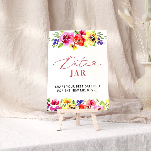Vibrant Floral Date Jar Bridal Game Poster (Creator Uploaded)