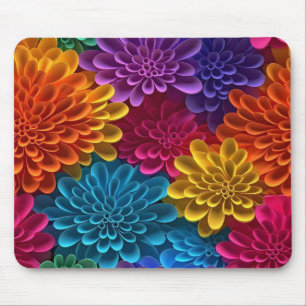 Vibrant Floral Delight Mouse Mat