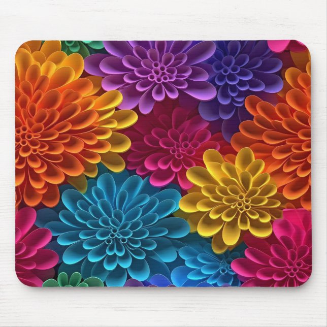 Vibrant Floral Delight  Mouse Mat (Front)