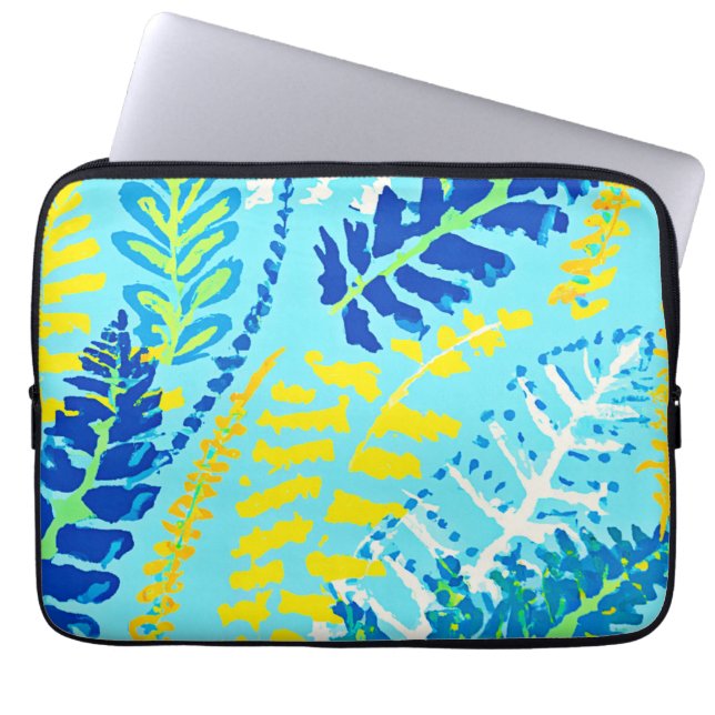Vibrant Floral Design Laptop Sleeve (Front)