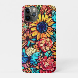 Vibrant Floral Doodle Explosion iPhone 11 Pro Case