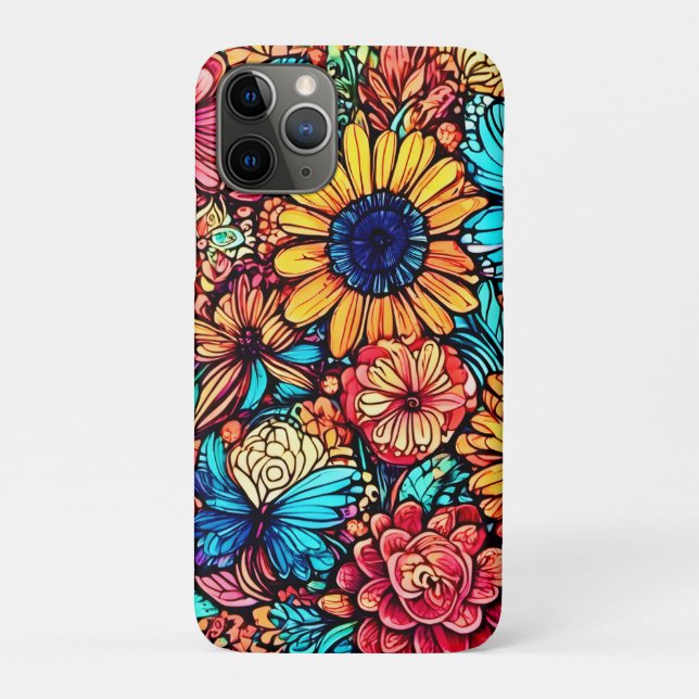 Vibrant Floral Doodle Explosion Case-Mate iPhone Case (Back)