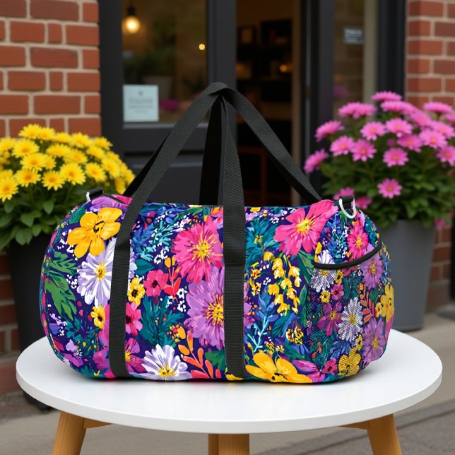 Vibrant Floral Duffle Bag (Creator Uploaded)