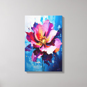 Vibrant Floral Explosion Abstract Flower Art Canvas Print