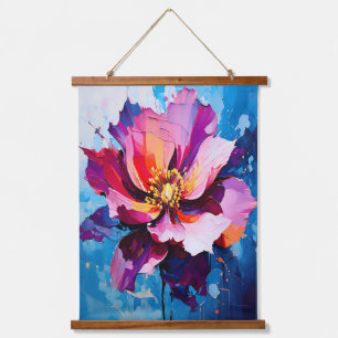 Vibrant Floral Explosion Abstract Flower Art Hanging Tapestry