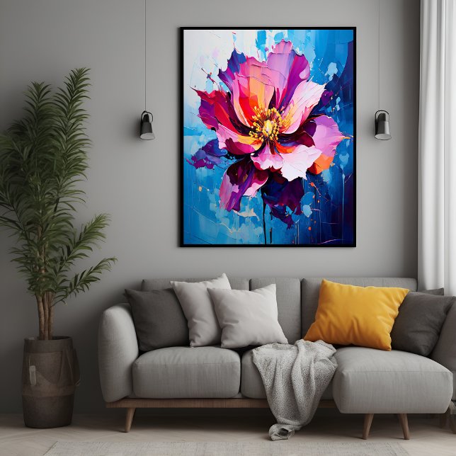Vibrant Floral Explosion Abstract Flower Art Poster (Creator Uploaded)