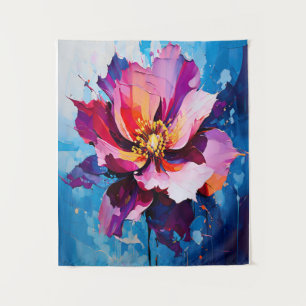 Vibrant Floral Explosion Abstract Flower Art Tapestry