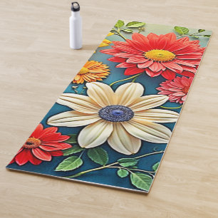Vibrant Floral Fantasy Design Yoga Mat
