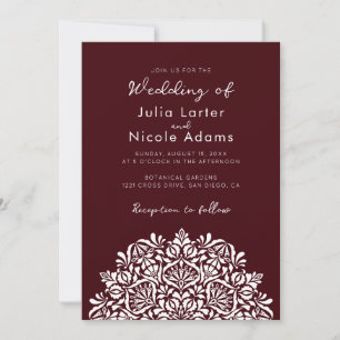 Vibrant Floral Fragrance Delight Mandala Wedding Invitation