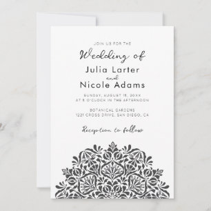 Vibrant Floral Fragrance Delight Mandala Wedding Invitation