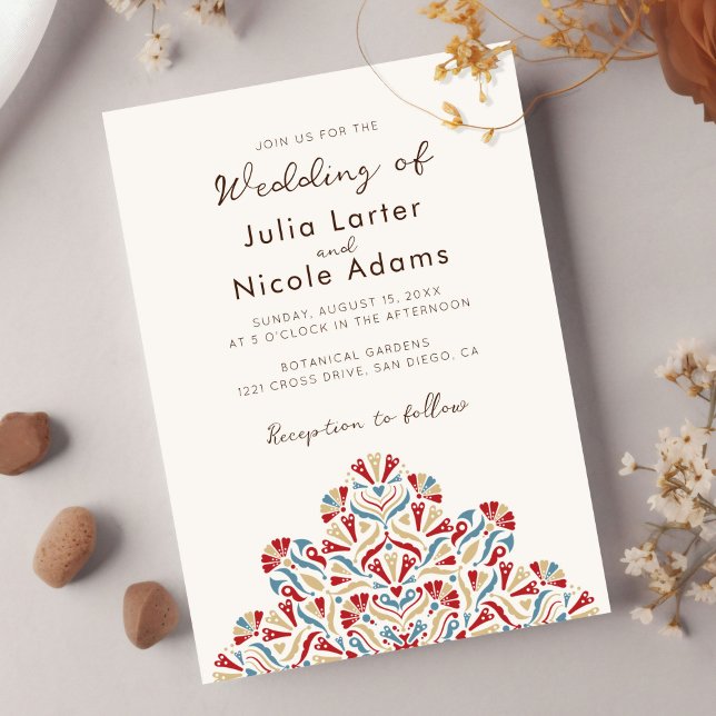 Vibrant Floral Fragrance Delight Mandala Wedding Invitation (Creator Uploaded)