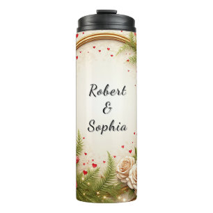 Vibrant Floral Frame Design Thermal Tumbler