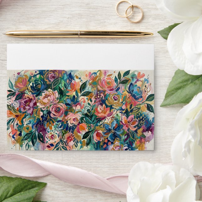 Vibrant Floral Garden Envelope (Wedding)