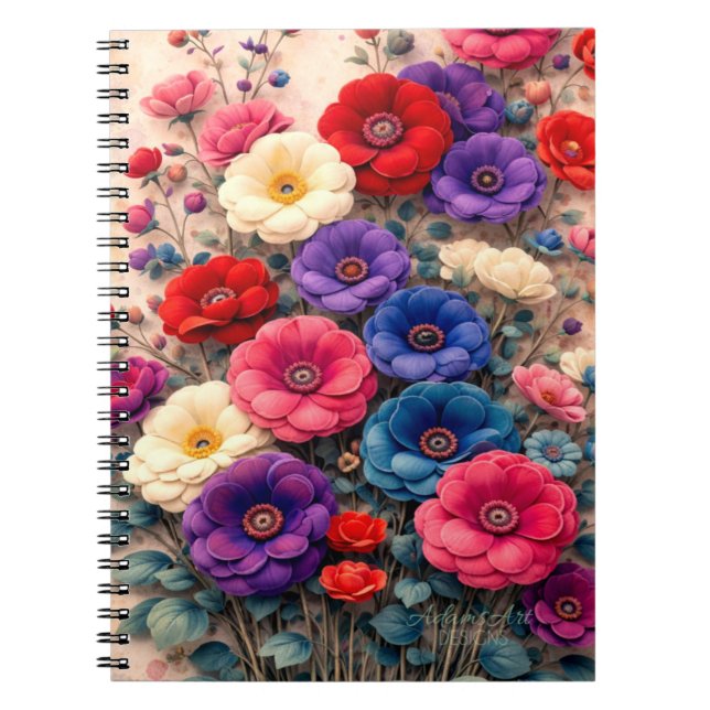 Vibrant Floral Garden Notebook (Front)