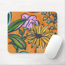 Vibrant Floral Garden Office Mousepad Gift