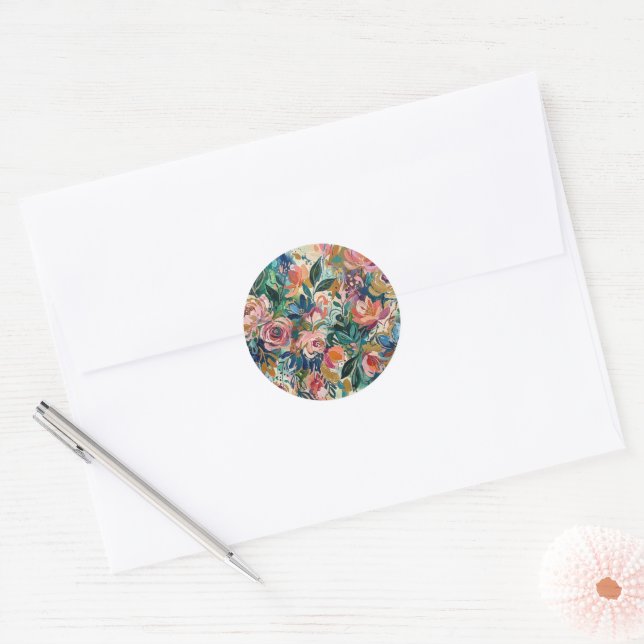 Vibrant Floral Garden Sticker (Envelope)