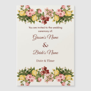 Vibrant Floral Garden Wedding Magnetic Invitation