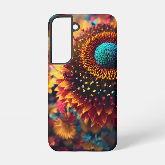 Vibrant Floral Glow Design Samsung Galaxy S22 Case (Back)