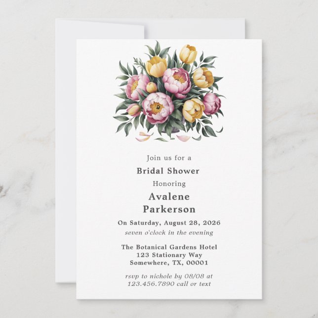 Vibrant Floral Harmony Bridal Shower Invitation (Front)