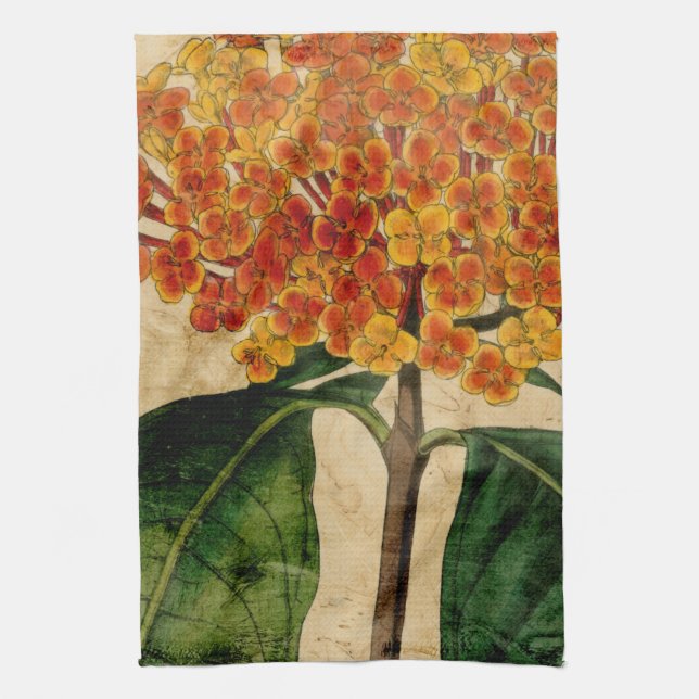 Vibrant Floral I Tea Towel (Vertical)