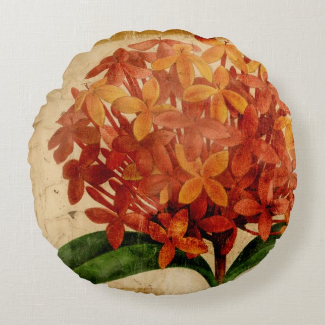 Vibrant Floral III Round Cushion (Front)