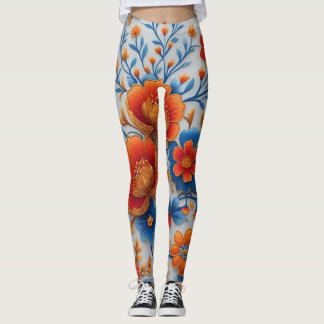 🌸 Vibrant Floral Leggings – Bold & Stylish 🌿