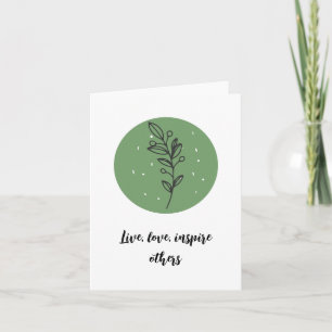 Vibrant Floral Line Drawing Blank Inspo Message Card