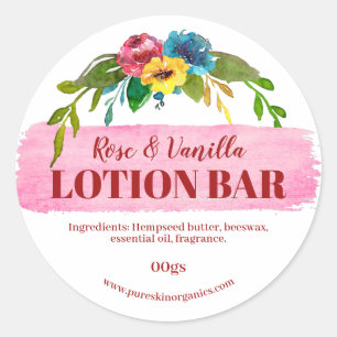 Vibrant Floral Lotion Bar Labels