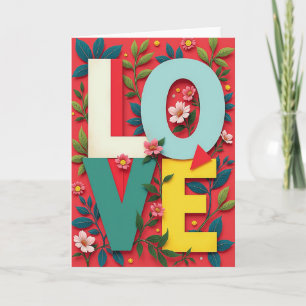 Vibrant Floral Love Card