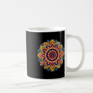 Vibrant Floral Mandala Chakra Circular Symmetry Coffee Mug