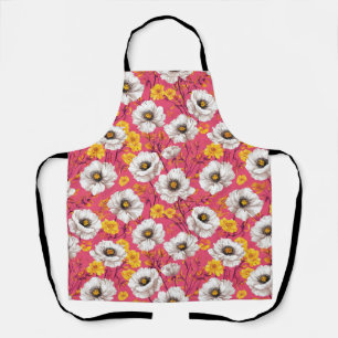 Vibrant floral pattern apron