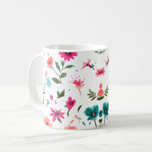 Vibrant Floral Pattern Art Coffee Mug