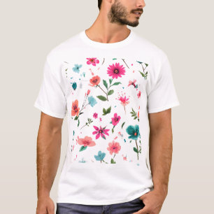 Vibrant Floral Pattern Art T-Shirt