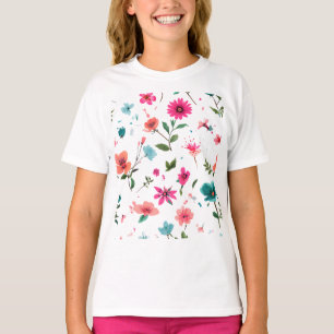 Vibrant Floral Pattern Art T-Shirt