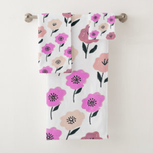 Vibrant Floral Pattern Bath Towel Set